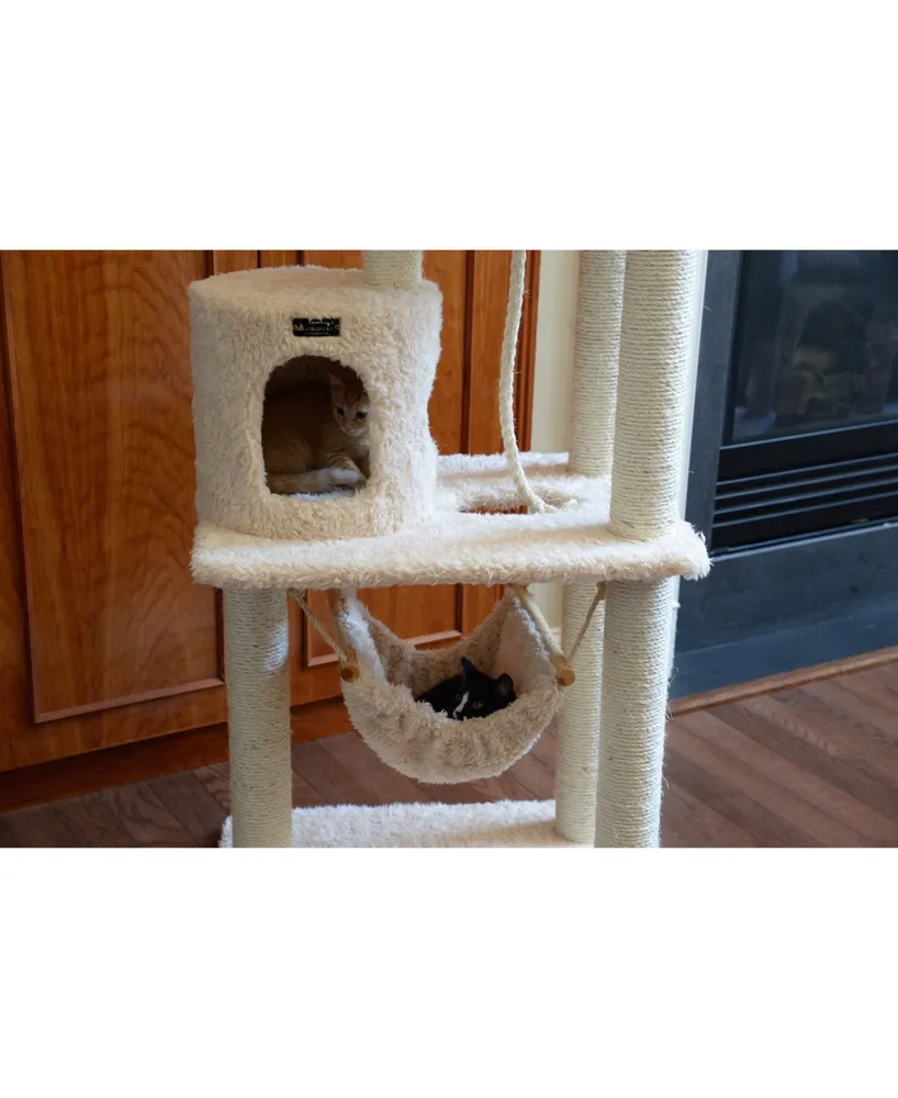 Armarkat 70" Real Wood, Ultra Thick Faux Fur Covered Cat Condo