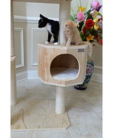 Armarkat Real Wood Premium Scots Pine 54-Inch Cat Tree with Three Levels, Perch, and Condo