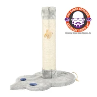 Armarkat Mouse Shape Real Wood Cat Scratcher Toy with Sisal Scratching Post and Hanging Rope Toys