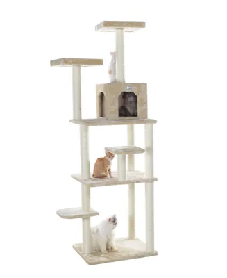 GleePet 74-Inch Real Wood Cat Tree With Seven Levels