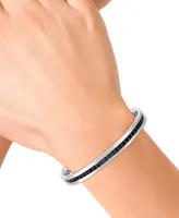 Effy Black Spinel Cuff Bracelet in Sterling Silver