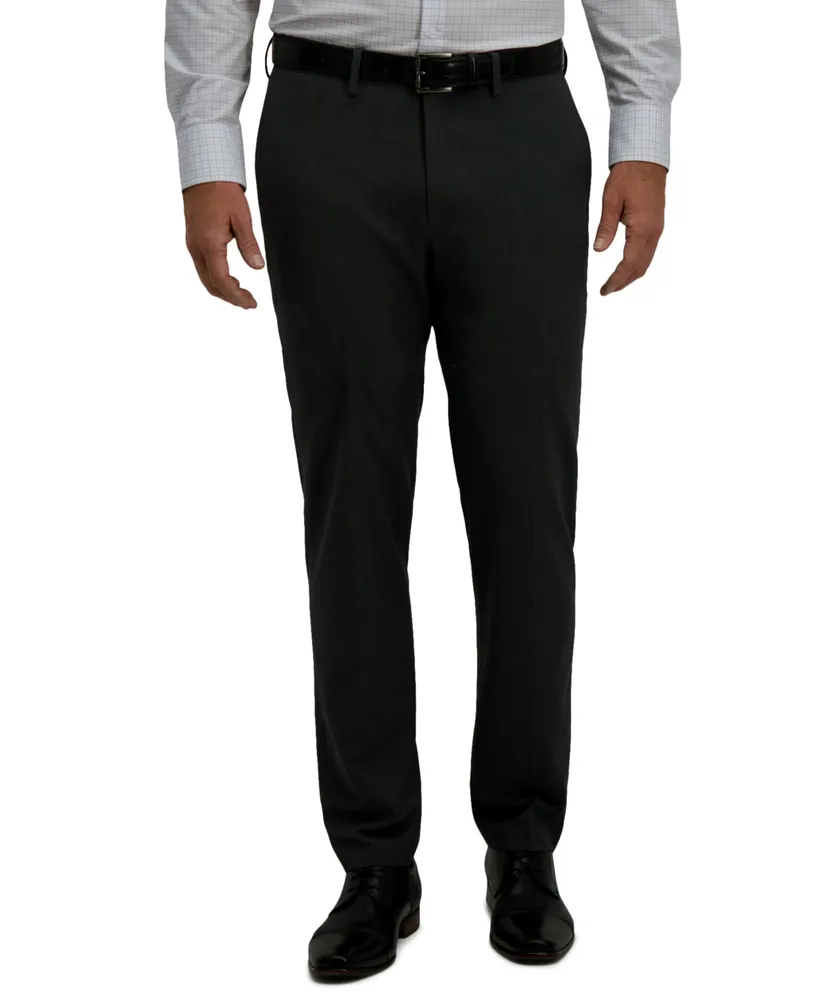 J.m. Haggar Men's 4-Way Stretch Glen Plaid Slim Fit Flat Front Dress Pant