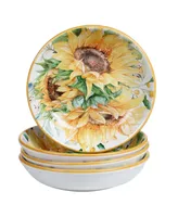 Certified International Sunflower Fields 4-Pc. Soup/Pasta Bowls