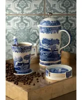 Spode Blue Italian 5 Pc Ceramic Coaster Set