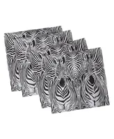 Ambesonne Zebra Print Set of 4 Napkins
