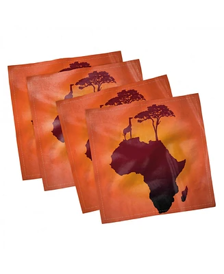 Ambesonne African Set of 4 Napkins, 12" x 12"