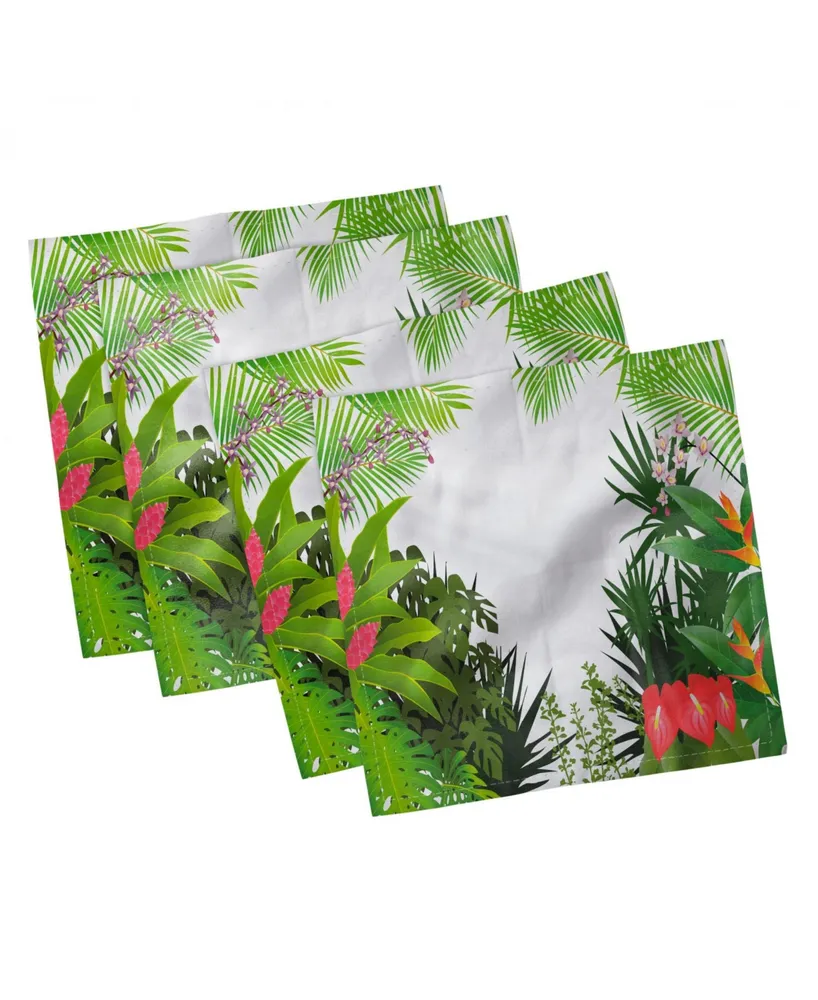 Ambesonne Leaf Set of 4 Napkins, 12" x 12"