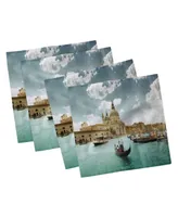 Ambesonne Venice Set of 4 Napkins, 12" x 12"