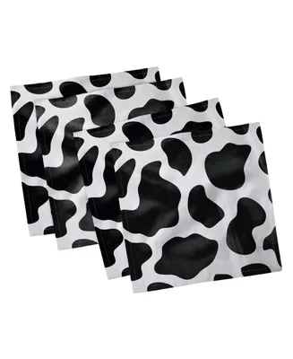 Ambesonne Cow Print Set of 4 Napkins