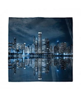 Ambesonne Chicago Skyline Set of 4 Napkins, 12" x 12"