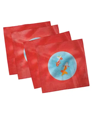 Ambesonne Goldfish Set of 4 Napkins, 12" x 12"