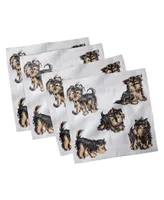 Ambesonne Yorkie Set of 4 Napkins, 18" x 18"