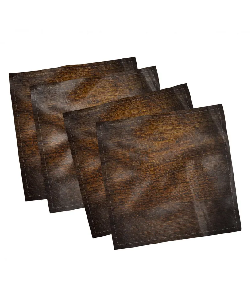 Ambesonne Wooden Set of 4 Napkins, 18" x 18"