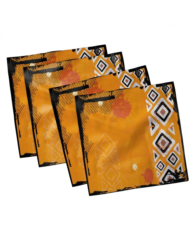 Ambesonne Tribal Set of 4 Napkins