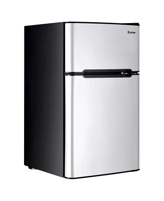 Costway Refrigerator Small Freezer Cooler Fridge Compact 3.2 cu ft. Unit