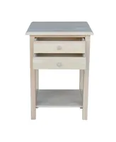 International Concepts Lamp Table with 2 Drawers