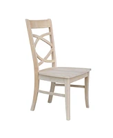 International Concepts Milano Chairs with Wood Seats, Set of 2