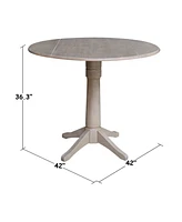 International Concepts 42" Round Dual Drop Leaf Pedestal Table