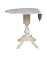 International Concepts 42" Round Dual Drop Leaf Pedestal Table