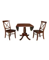 International Concepts 42" Round Top Pedestal Table with 2 Chairs