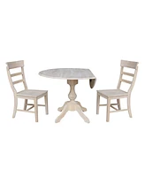 International Concepts 42" Round Top Pedestal Table with 2 Chairs