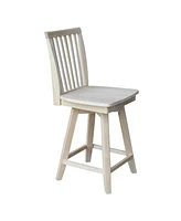 International Concepts Mission Counter Height Stool with Swivel and Auto Return