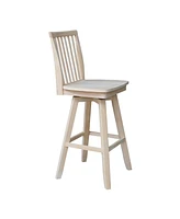 International Concepts Mission Bar Height Stool with Swivel and Auto Return