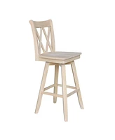 International Concepts Double X Back Bar Height Stool with Swivel and Auto Return
