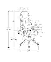 Monarch Specialties Office Chair - Leather-Look High Back Executive