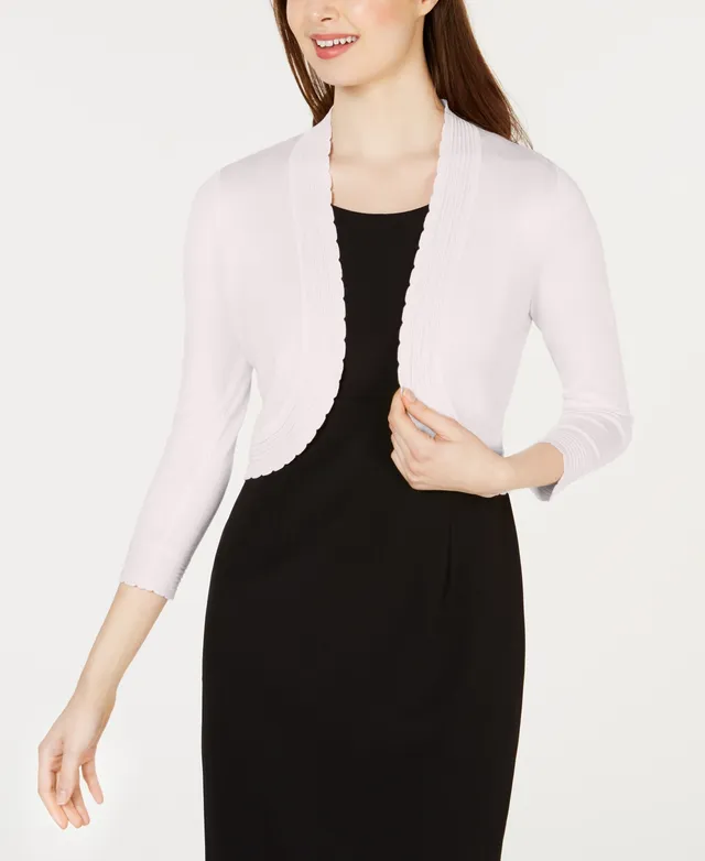 Women's Open Front Cardigan with Ribbed Placket