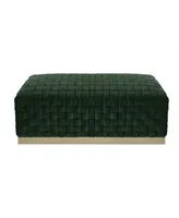 Nicole Miller Satine Woven Bench with Metal Base