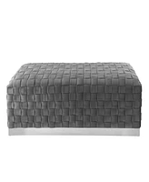 Nicole Miller Satine Woven Bench with Metal Base