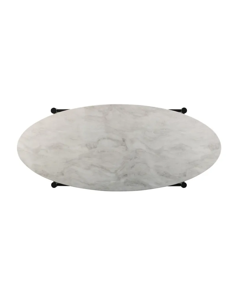 Southern Enterprises Relckin Faux Marble Cocktail Table