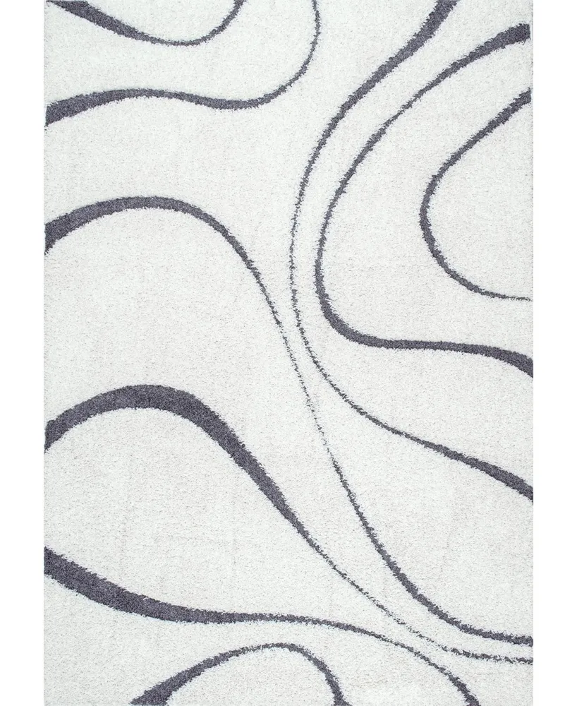 nuLoom Pattern Shag Cozy Soft and Plush Caroyln 6'7" x 9' Area Rug