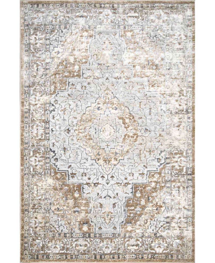 nuLoom Cyme Thea Medallion Beige 8' x 10' Area Rug