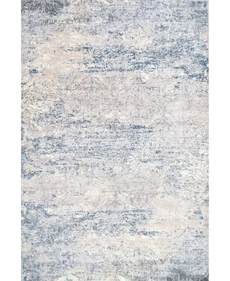 nuLoom Terra Twilight Tribal Distressed Silver 6'7" x 9' Area Rug