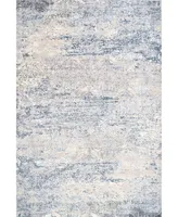 nuLoom Terra Twilight Tribal Distressed Silver 6'7" x 9' Area Rug