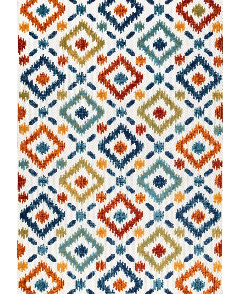 nuLoom Claudia Transitional Labyrinth Multi 7'6" x 9'6" Outdoor Area Rug