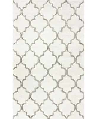 nuLoom Caspian Faux Silk Moroccan Silver 8'3" x 11' Area Rug