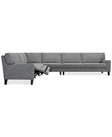 Closeout! Sandrew 4-Pc. Fabric Sectional with 2 Power Foot Rests, Created for Macy's