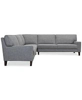 Closeout! Sandrew -Pc. Fabric Sectional with 2 Power Foot Rests