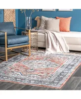 nuLoom Selina Zara Medallion Orange 6'7" x 9' Area Rug