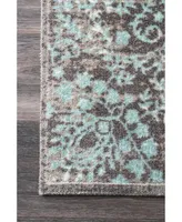 nuLoom Norbul Vintage-Inspired Floral Lacy Teal 6' x 9' Area Rug