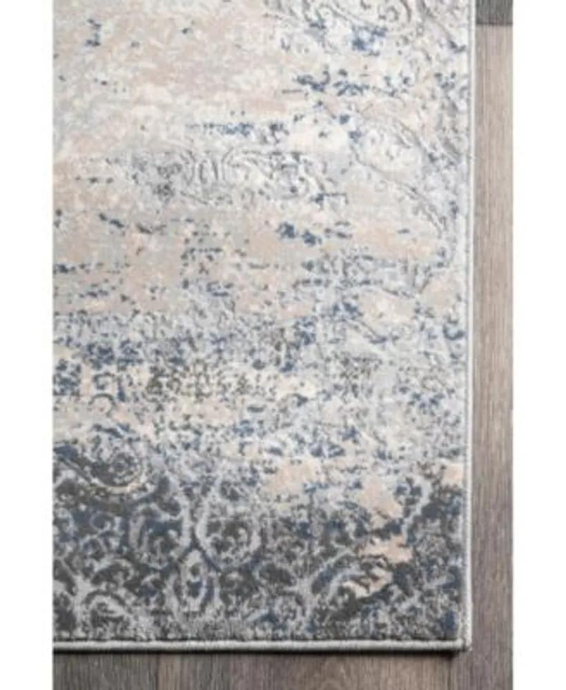 Nuloom Terra Twilight Tribal Distressed Silver Area Rug