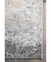 Nuloom Terra Twilight Tribal Distressed Silver Area Rug