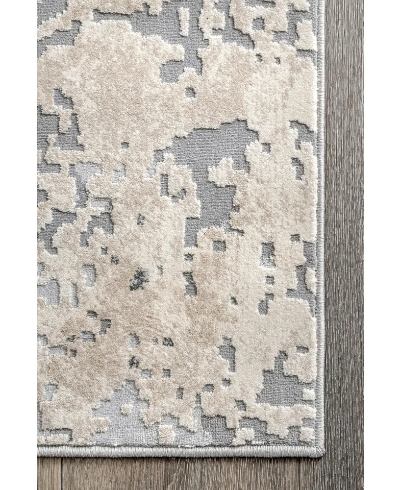 nuLoom Terra Contemporary Motto Abstract Beige 6'7" x 9' Area Rug