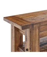 Alaterre Furniture Durango Industrial Wood Console and Media Table with Shelves