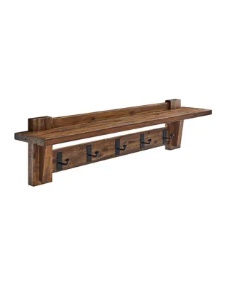 Alaterre Furniture Durango Industrial Wood Coat Hook Entryway Shelf