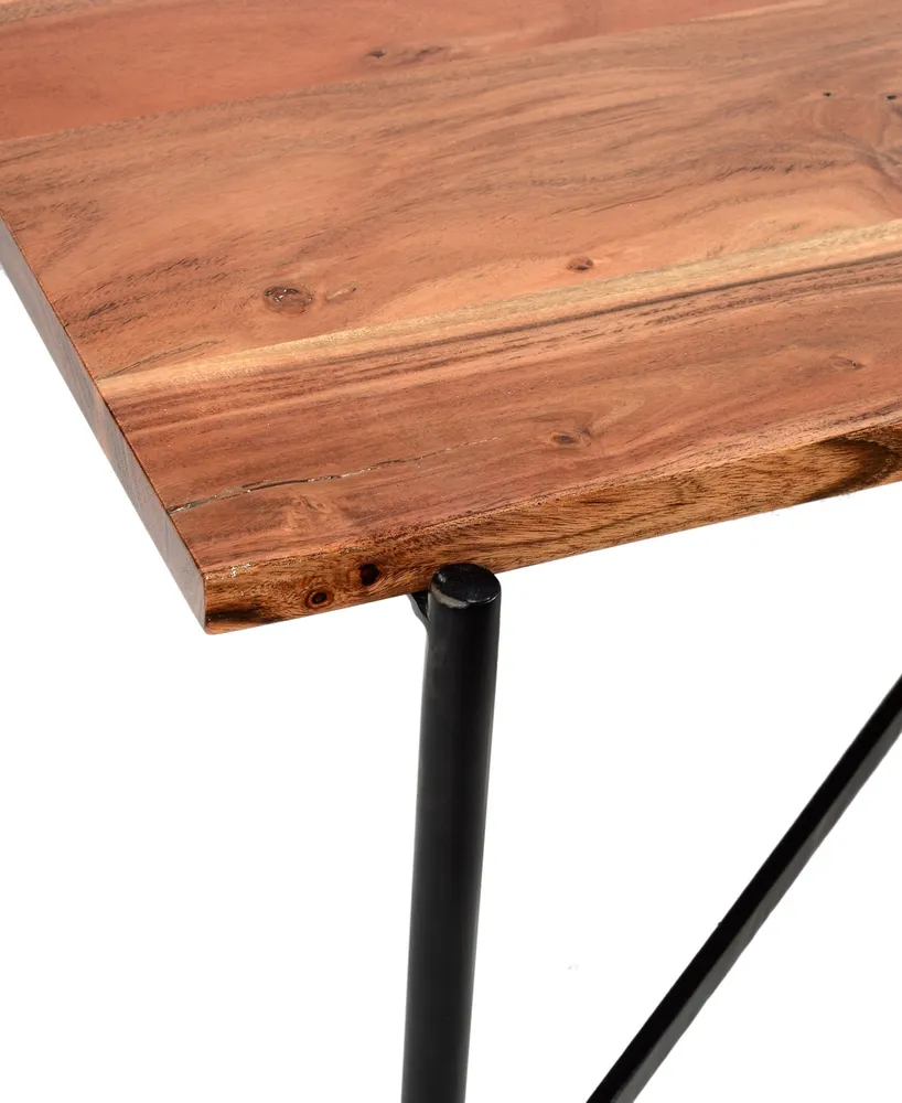 Alaterre Furniture Rivers Edge Acacia Wood and Acrylic Coffee Table