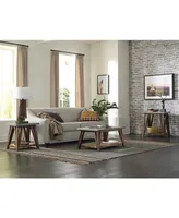 Alaterre Furniture Brookside Cement-Top Wood End Table